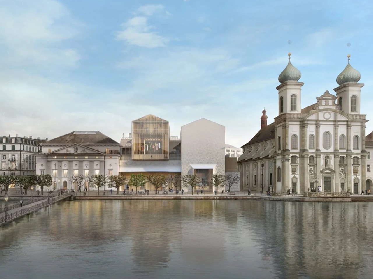 Visualisation de la rénovation du Théâtre de Lucerne.