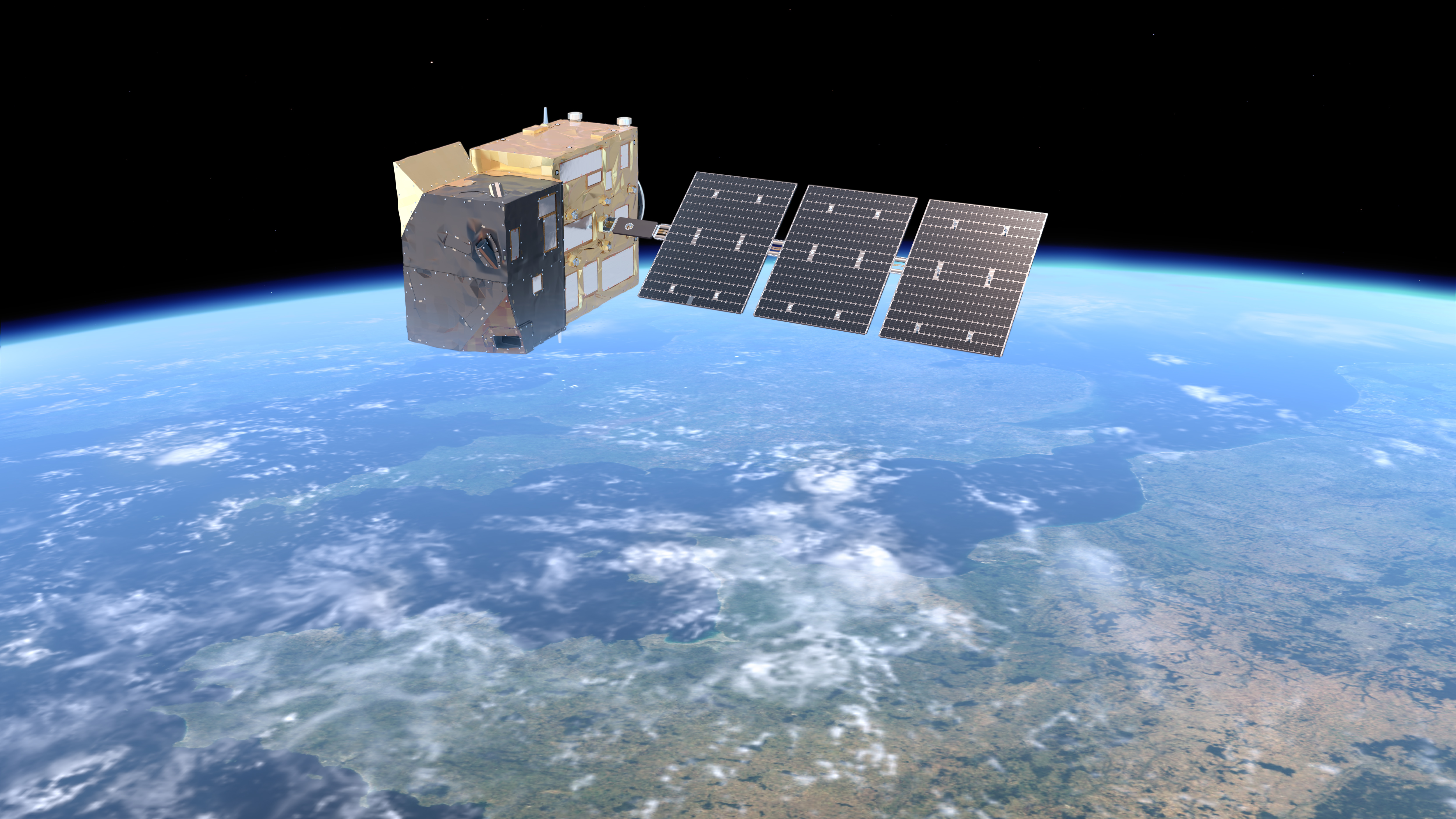 Représentation d'un satellite de la mission CO2M.