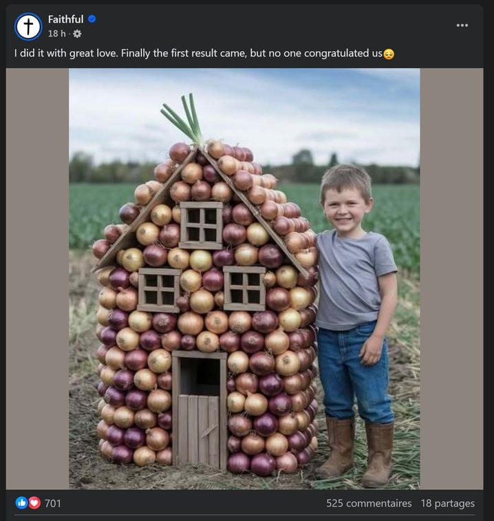 Un enfant à fait une maise en oignon... C'est l'exemple d'un "slop"