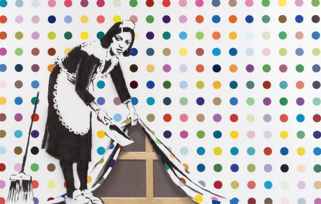 « Keep it Spotless », une toile de 214 × 305 cm, a été vendue 1,23 million d’euros chez Sotheby’s New York le 14 février 2008. Il s’agit d’une collaboration avec Damien Hirst, qui avait couvert le pochoir de sa « Maid » londonienne avec ses célèbres spot paintings.