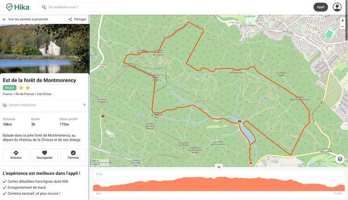 L'application Hika se double d'un site web à la très bonne ergonomie pour préparer ses sorties.
