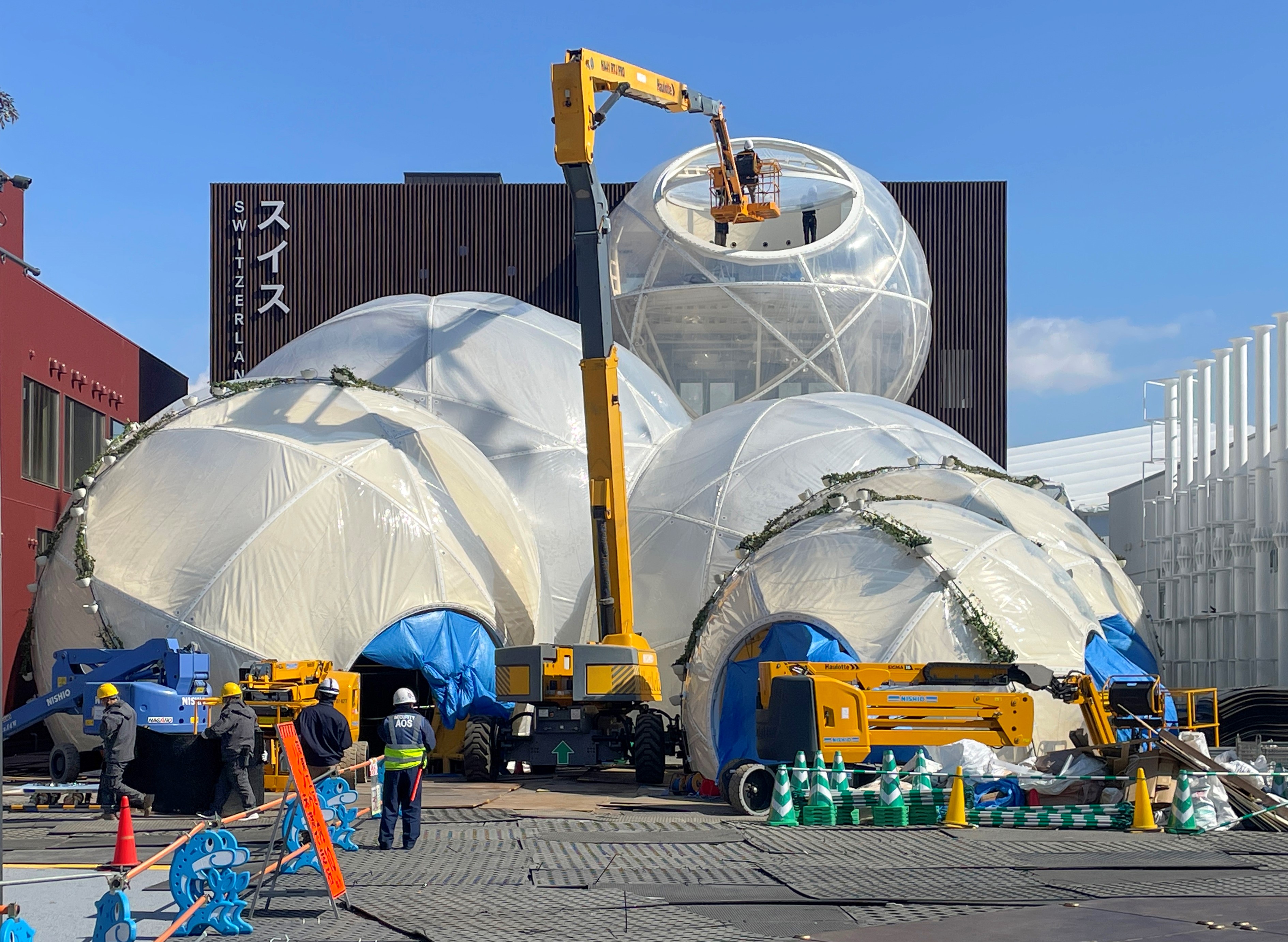 Construction du pavillon suisse de l'Expo universelle 2025