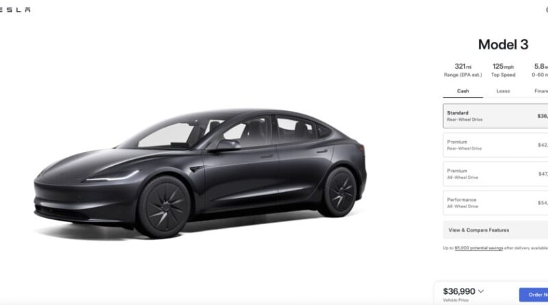 Tesla présente la Model 3 Standard, la moins chère jamais produite.