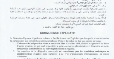 Cavaliers algériens toujours bloqués au Qatar sans autorisation ministérielle