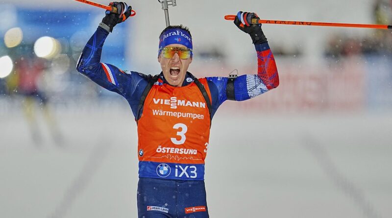 Biathlon : Quentin Fillon Maillet remporte la première poursuite de la saison.