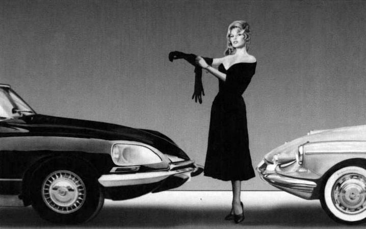 BB dans une pub pour la Citroën DS. Deux icônes françaises