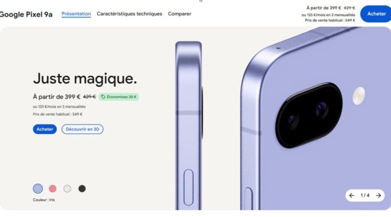 Google offre un Google Pixel 9a à 40 euros pour certains clients.
