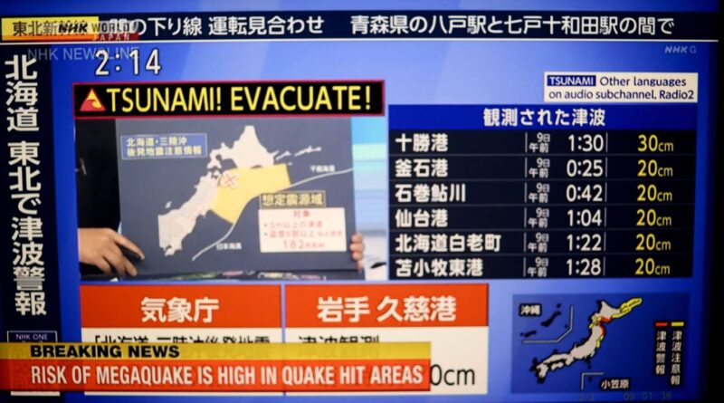Japon : Un séisme violent et un tsunami font de nombreux blessés