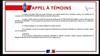 Manche : un cycliste de 13 ans tué, appel à témoins pour l'automobiliste en fuite
