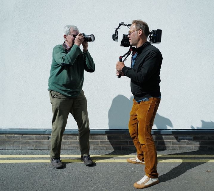 Martin Parr et Lee Shulman sur le tournage du documentaire «I Am Martin Parr».