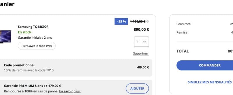 Samsung 48S90F : TV 4K OLED 144 Hz avec 400 € de réduction avant Noël