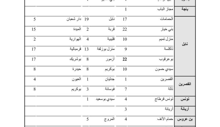 Tunisie : bilan des précipitations de 24 heures