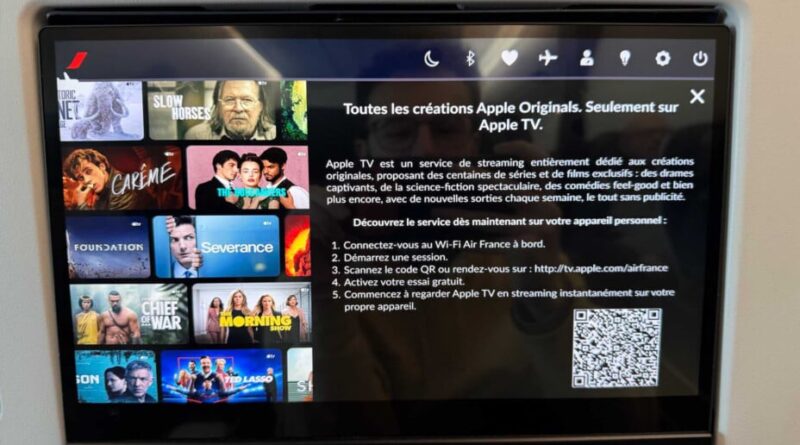 Air France et Apple TV+ s’associent pour le streaming en vol