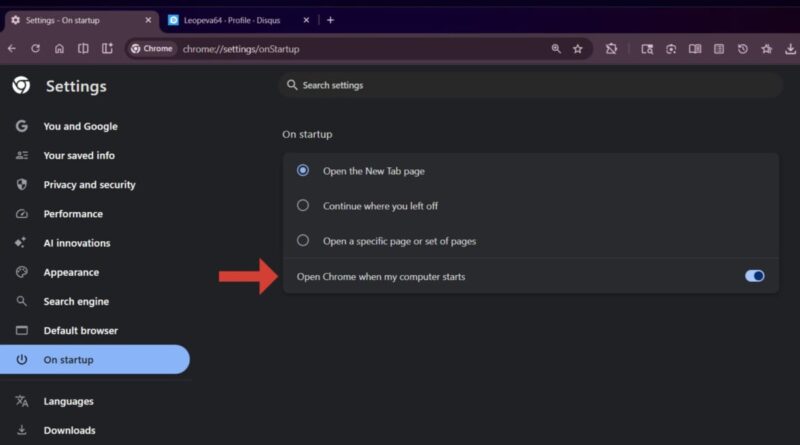 Chrome peut ralentir le démarrage de Windows avec cette option.