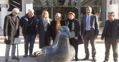 La sculpture "Paloma" embellit le Musée Mohammed VI d'Art moderne et contemporain.