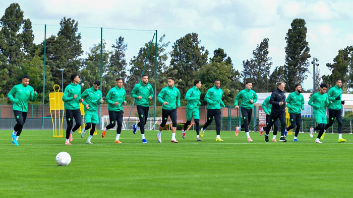 Le Onze national à pied d’oeuvre avant son match des quarts Le Onze national à pied d’oeuvre avant son match des quarts