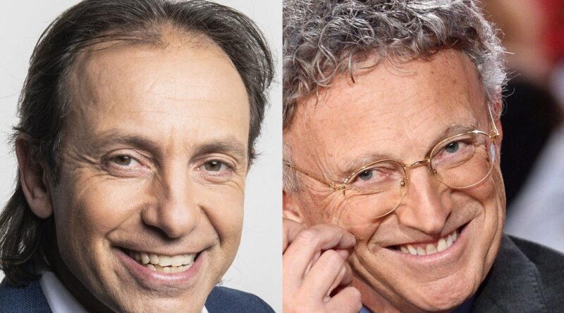 Philippe Candeloro et Nelson Monfort dans « Les Apprentis champions au ski »