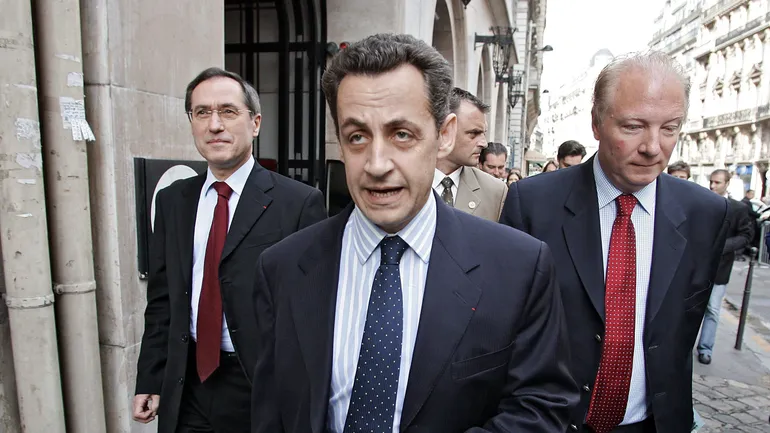 Brice Hortefeux, Claude Guéant et Nicolas Sarkozy, le 3 juin 2005.
