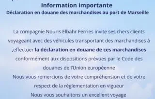 Voyage vers l'Algérie : déclaration obligatoire à Marseille pour les marchandises