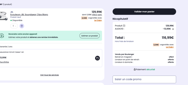 Boulanger réduit le prix des écouteurs ouverts JBL transparents