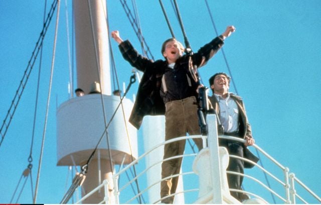 Léonardo Di Caprio dans « Titanic » de James Cameron (1997).