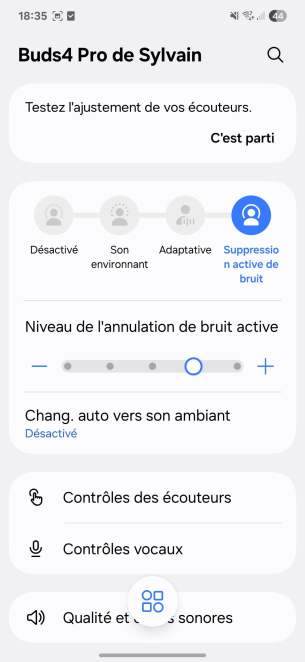 Samsung Galaxy Buds 4 Pro paramètres