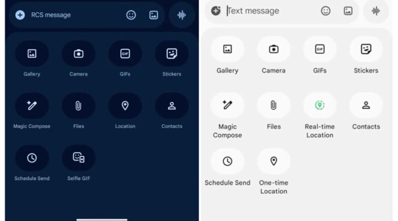 Google Messages ne déploie pas l'option de partage de localisation en direct.