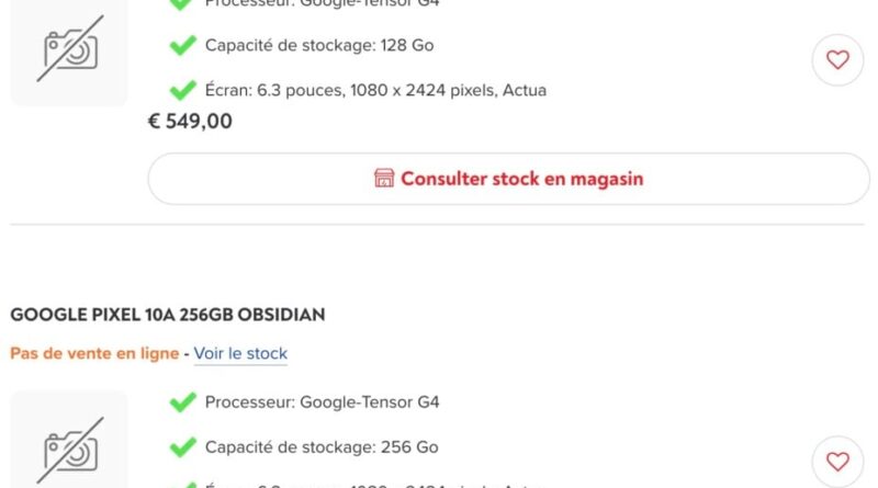 Google Pixel 10a : une boutique ne cache plus rien sur le smartphone