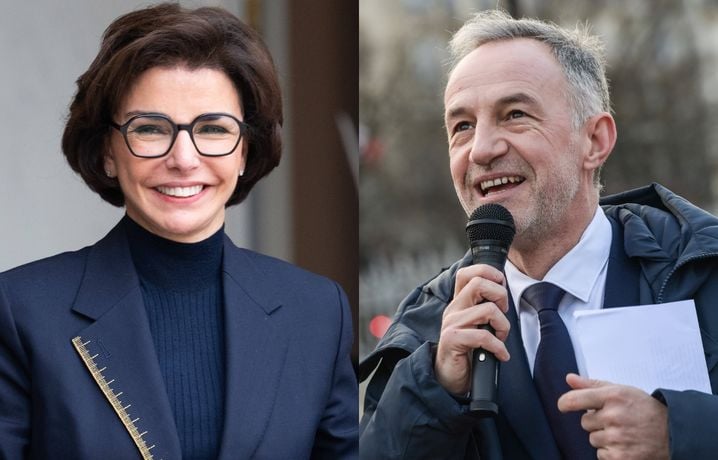 Rachida Dati et Emmanuel Grégoire, les deux favoris de l'élection municipale à Paris.