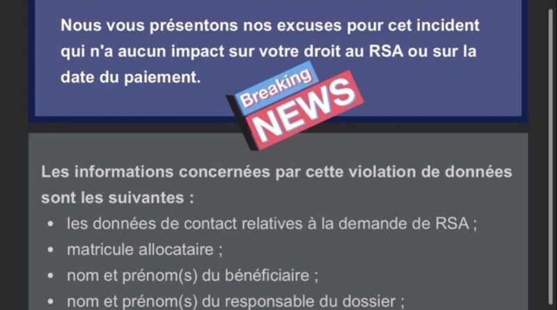 Nouvelle cyberattaque en France : les bénéficiaires du RSA ne sont pas épargnés
