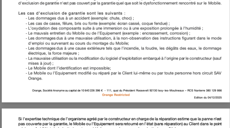 Smartphone irrécupérable : un client Orange critique le SAV.