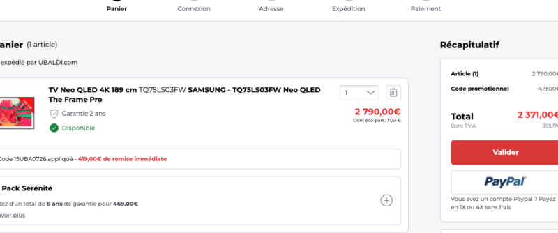 The Frame Pro : -40 % sur le TV Samsung 75 pouces.