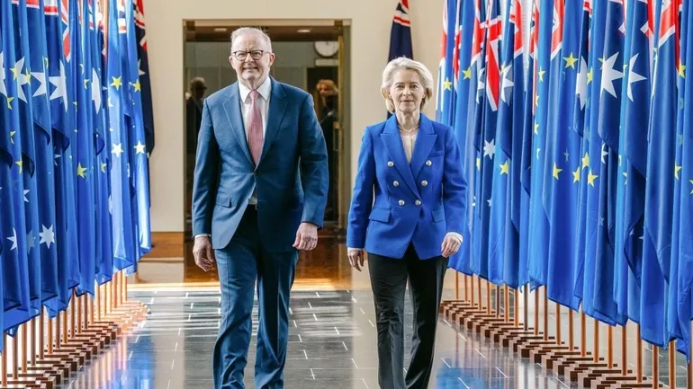 Le Premier ministre australien, Anthony Albanese et la Présidente de la Commission européenne, Ursula von der Leyen