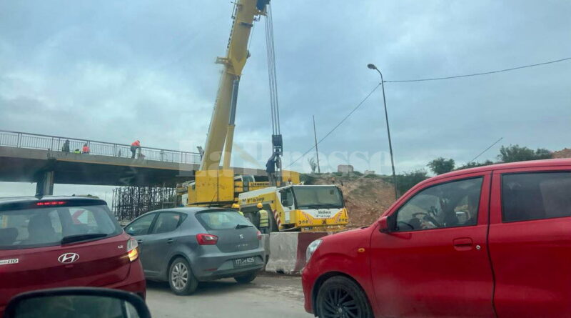 Démolition du pont à Ben Arous : perturbations sur la voie rapide sud en images