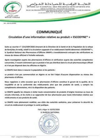 Escodyne : le SNAPO s'exprime sur ce « médicament » inquiétant.