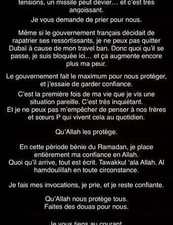Frappes en Iran : inquiétude d'Elodie Gossuin et des influenceurs à Dubaï