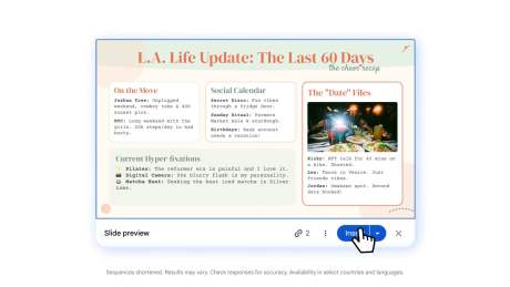 Gemini dans Google Slides // Source : Google