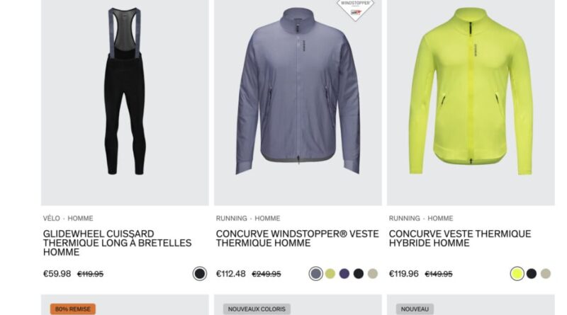 Jusqu'à -80 % : Gorewear liquide ses stocks de vélo.