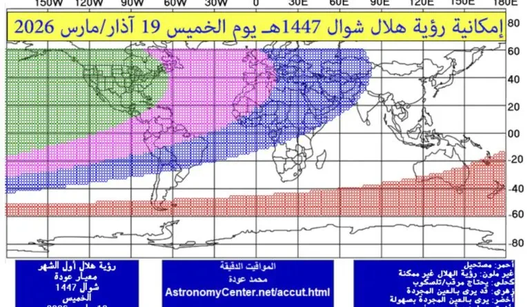 Le Centre international d’astronomie annonce l’Aïd El-Fitr 2026.