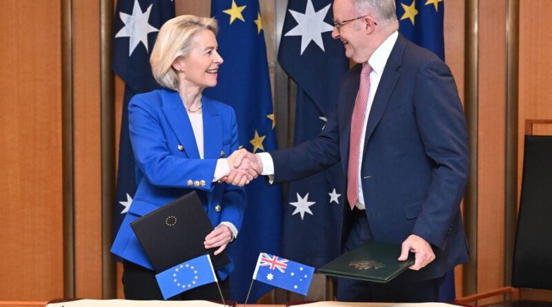 L'Union européenne ne signe pas d'accords commerciaux avec Mercosur, Inde, Australie.