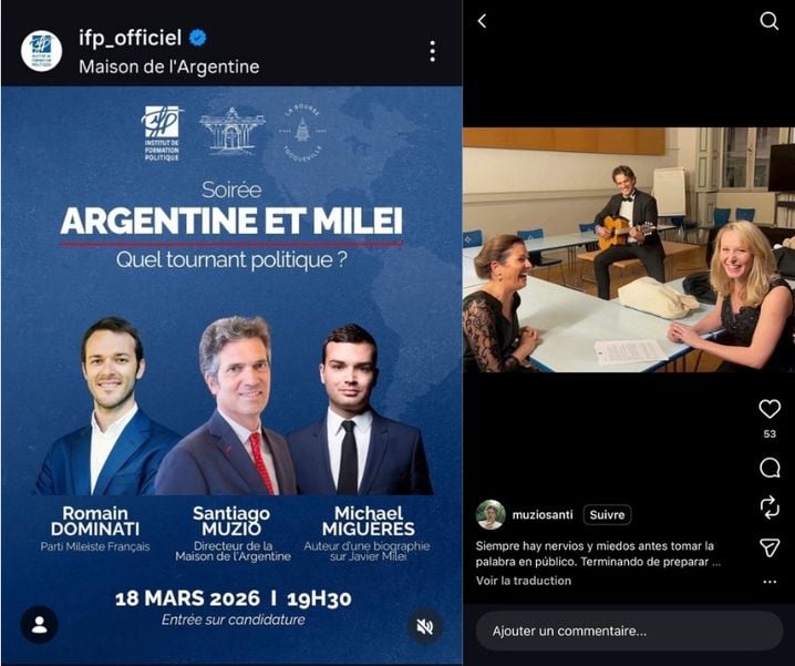 Les publications sur les réseaux sociaux montrent un caractère politique de certains événements à la Maison de l'Argentine.