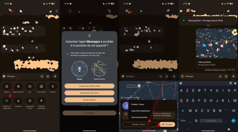Partager sa localisation en temps réel avec Google Messages : mode d'emploi.