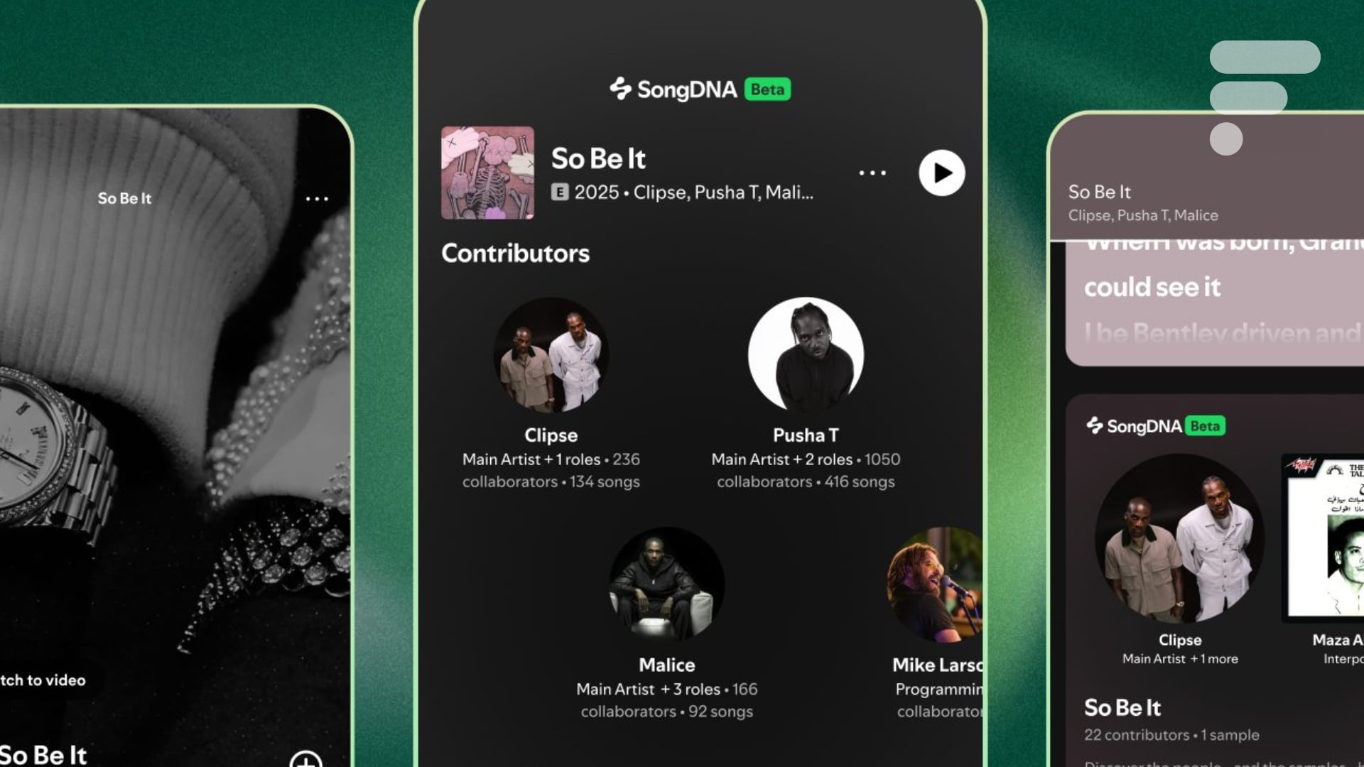 La fonction SongDNA dans Spotify