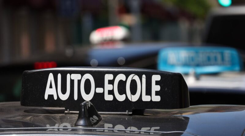 Un moniteur d'auto-école ivre ne parvient pas à éviter le fossé.