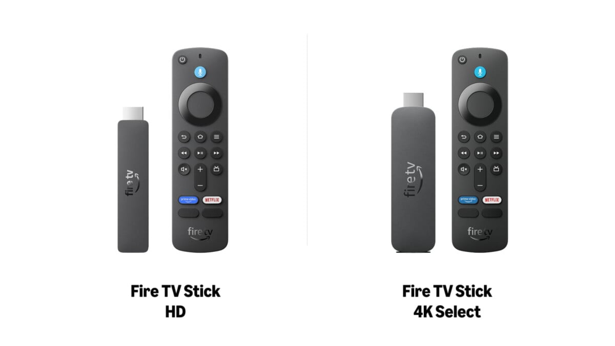 La clé Fire TV Stick HD est bien plus fine que la clé Fire TV Stick 4K Select