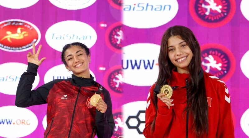 Championnat d’Afrique de lutte : Israa Slimi et Chahd Jelili médaillées d’or juniors.