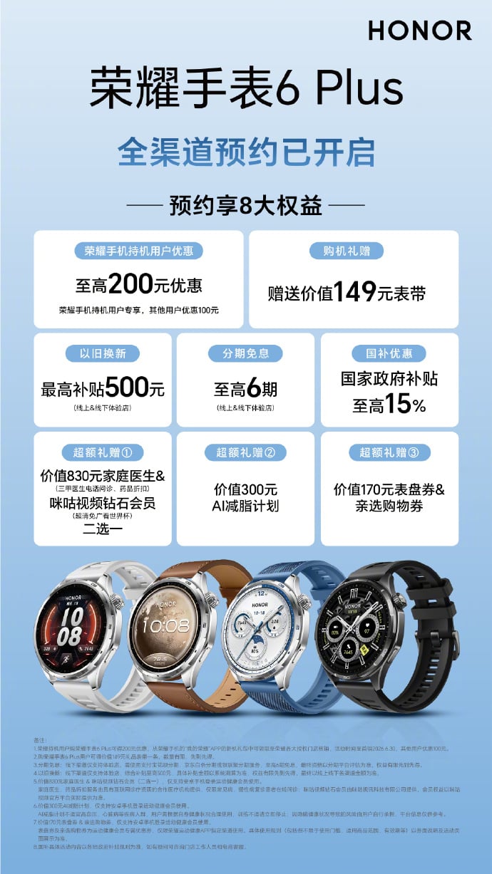 Honor Watch 6 Plus : autonomie record de 35 jours pour la montre connectée