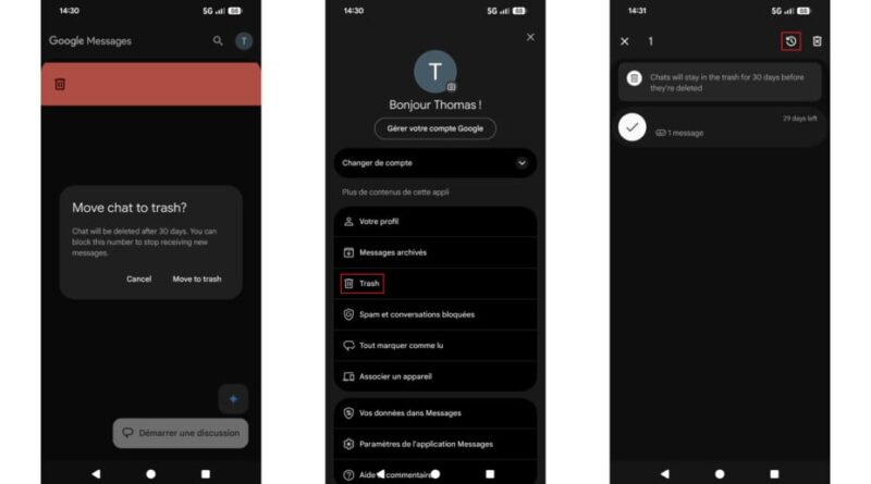 La corbeille arrive dans Google Messages : un guide d'utilisation.