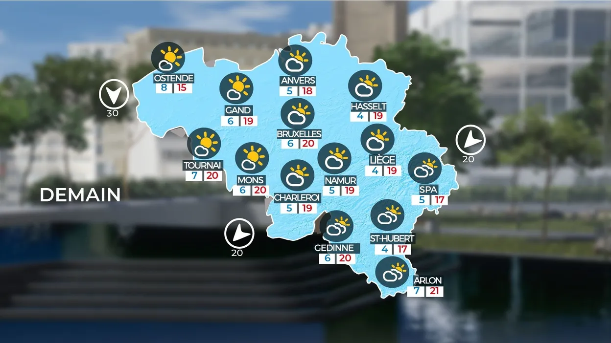 Météo en Belgique : douceur persistante et légère bise
