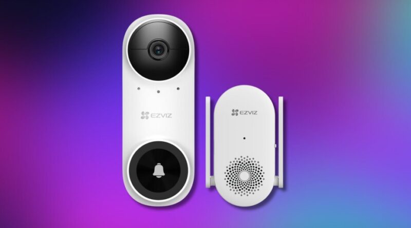 Pack Ezviz : sonnette connectée sans fil 2K et carillon à 55 €.